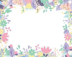 Purple and pink flowers for fram in the notes vector