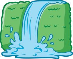 Icon of waterfall. Cute ecology icon for saving earth. vector