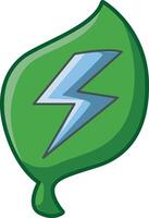 Icon of saving energy in leaves. Cute ecology icon for saving earth. vector