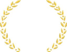 Gold circle frame vintage aesthetic for card invitation illustration with leaves and dots vector