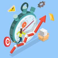 Time management illustration for productivity growth vector