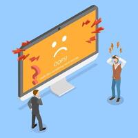 3D Isometric Flat Illustration of Page Not Found, Error 404 vector