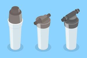 3D Isometric Flat Illustration of Water Filters, Safe Drinking Water, Removing Impurities vector