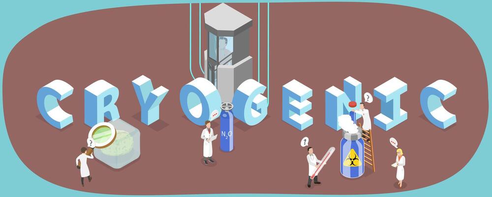 3D Isometric Flat Illustration of Cryogenics, Advanced Cryonics Technology For The Future