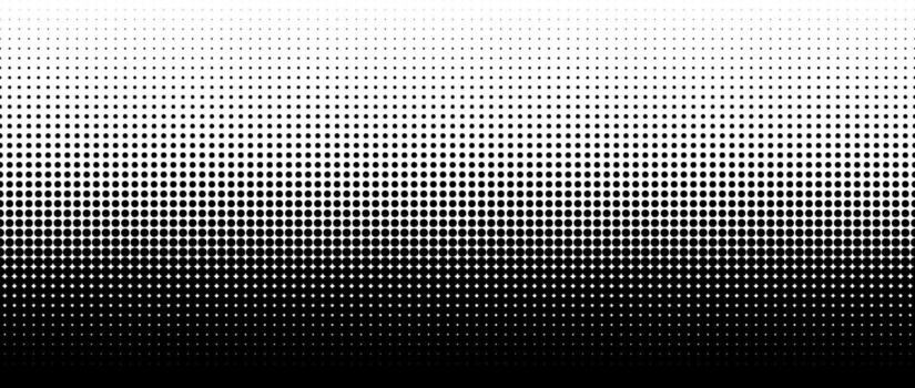 Dotted halftone gradient texture. Vanishing polka dot background. Repeating dots gradation pattern background. Black fading comic pop art overlay backdrop. Raster effect wallpaper vector