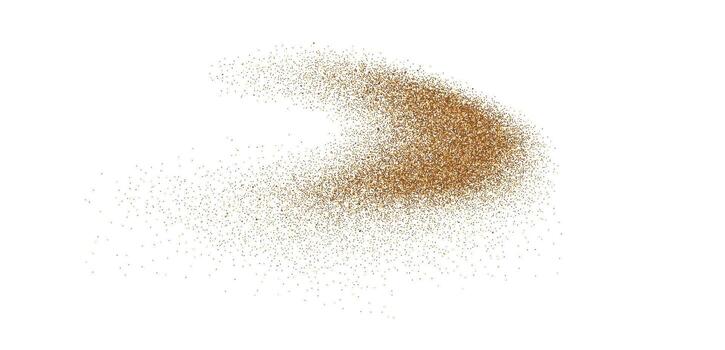 arena polvo chapoteo. fluido polvo motas y partículas ola textura. suelo grano dispersión elemento. arenoso explosión viento forma para cubrir, póster, bandera, folleto, folleto. arenoso antecedentes vector