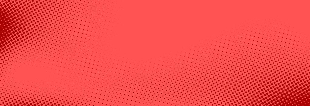 Red halftone pattern. Retro comic gradient background. Bright pixelated dotted texture overlay. Cartoon pop art faded gradient pattern. Backdrop for poster, banner, advertisement vector
