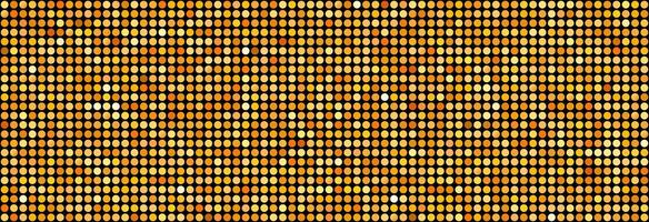 Golden disco party seamless pattern. Yellow round sequin mosaic texture background. Abstract shining gold halftone wallpaper. Pop up comic glitter sparkles backdrop. Retro design template. vector