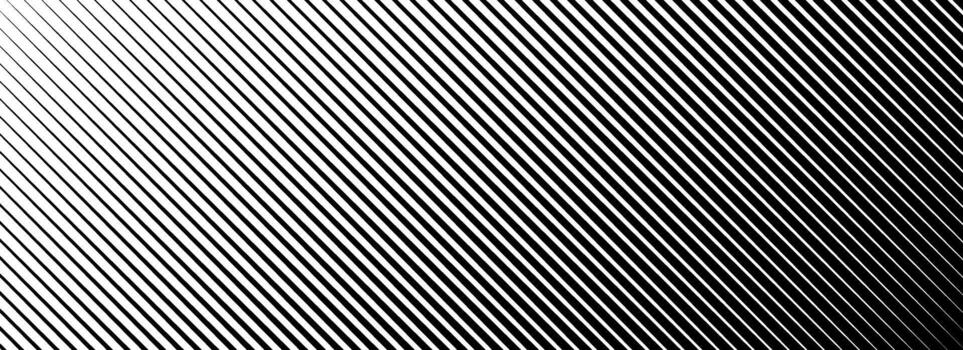 Diagonal line halftone gradation texture. Fade oblique stripe gradient background. Black slant lines pattern backdrop. Vanishing thin parallel stripe wallpaper for overlay, print, cover vector