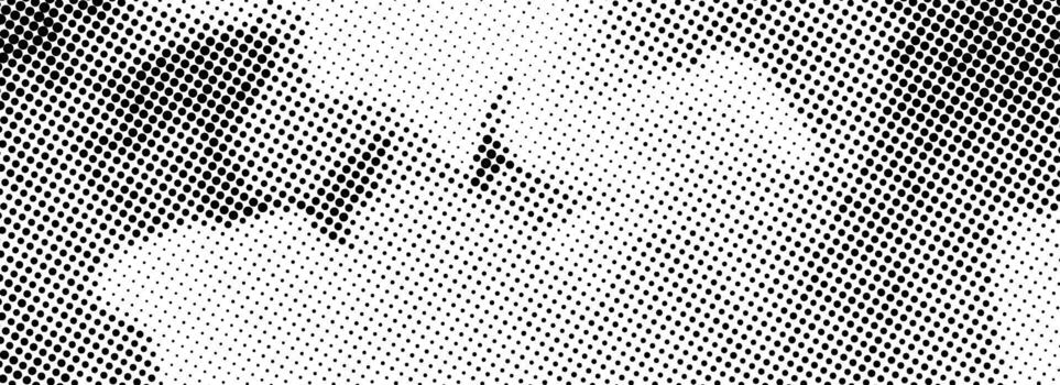 Grainy dotted distorted halftone texture. Messy pixel grain bitmap background. Distressed grunge wavy gradient pattern. Retro raster gritty noise backdrop. Abstract comic overlay wallpaper vector