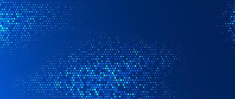 Blue glowing hexagon background. Abstract hexagonal grid gradient texture. Navy honeycomb pattern backdrop. Modern business, science, healthcare, medicine, technology, presentation wallpaper vector