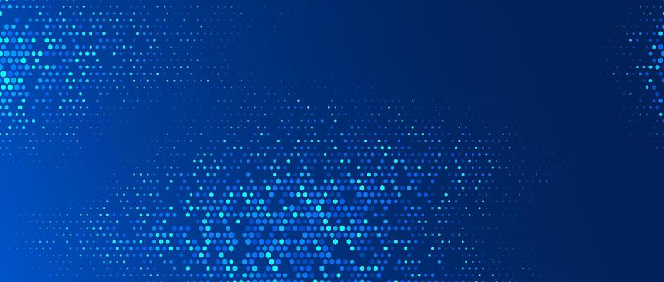 Blue glowing hexagon background. Abstract hexagonal grid gradient texture. Navy honeycomb pattern backdrop. Modern business, science, healthcare, medicine, technology, presentation wallpaper