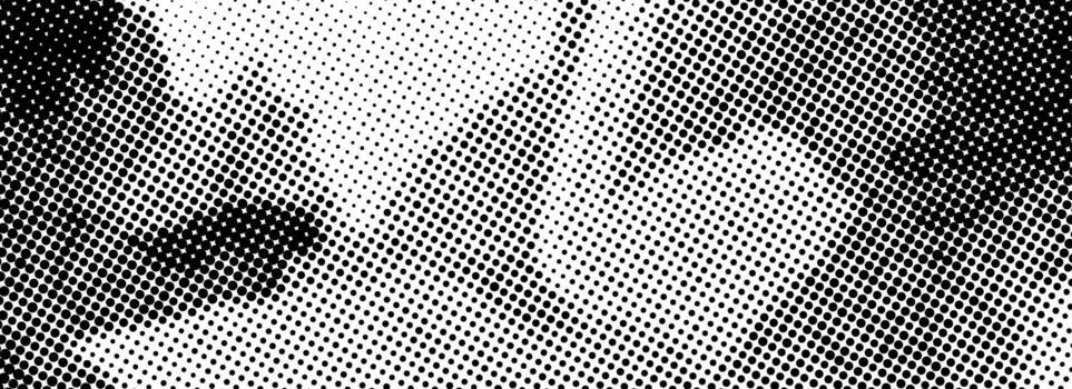 Grainy dotted distorted halftone texture. Messy pixel grain bitmap background. Distress grunge wavy gradient pattern. Retro raster grit noise backdrop. Abstract comic overlay wallpaper vector