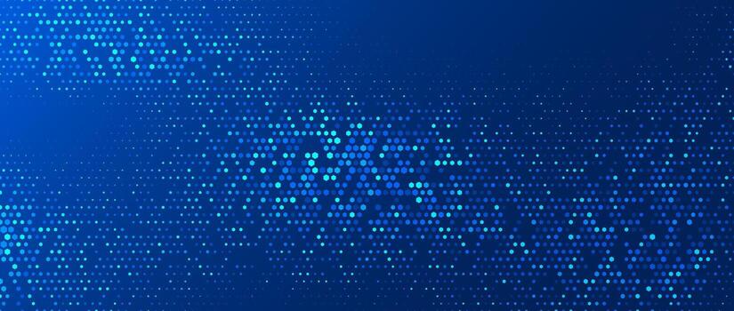 Blue glowing hexagon background. Abstract hexagonal grid gradient texture. Navy honeycomb pattern backdrop. Modern business, science, healthcare, medicine, technology, presentation, wallpaper vector