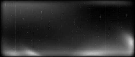 Black and white retro film frame texture. Vintage grain noir movie background. Old photo filter template with grain, scratches, noise, dust, light leak. Nostalgic cinematic photography effect vector