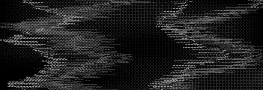TV static noise texture. Distorted rippled VHS screen overlay. Glitch pixelated random background. Grunge fuzzy television interference. Digital pixel backdrop vector