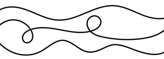 Thin squiggle line set. Wavy wiggle stripe pattern collection. Curvy thread or yarn lines for ornament, decor, separate, divider. Tangled squiggly linear doodle shapes. vector