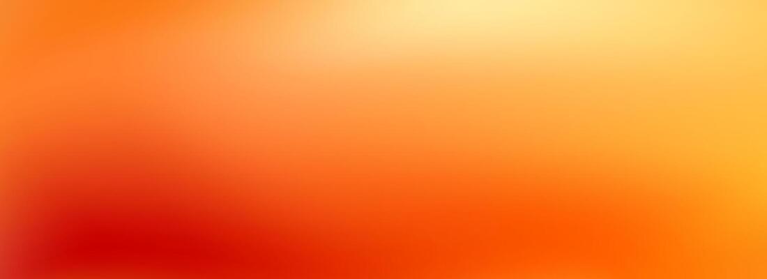 Warm orange yellow red gradient background. Autumn colored blurred wallpaper. Fall smooth gradation backdrop for banner, poster, leaflet, brochure, booklet. Abstract fiery template overlay