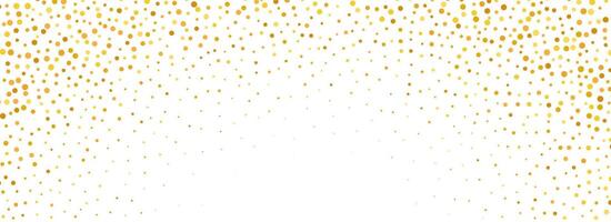 Falling down gold circle confetti background. Splattered golden dotted glitter pattern. Yellow, orange, golden dot wallpaper. Christmas, New Year or birthday celebration party backdrop vector