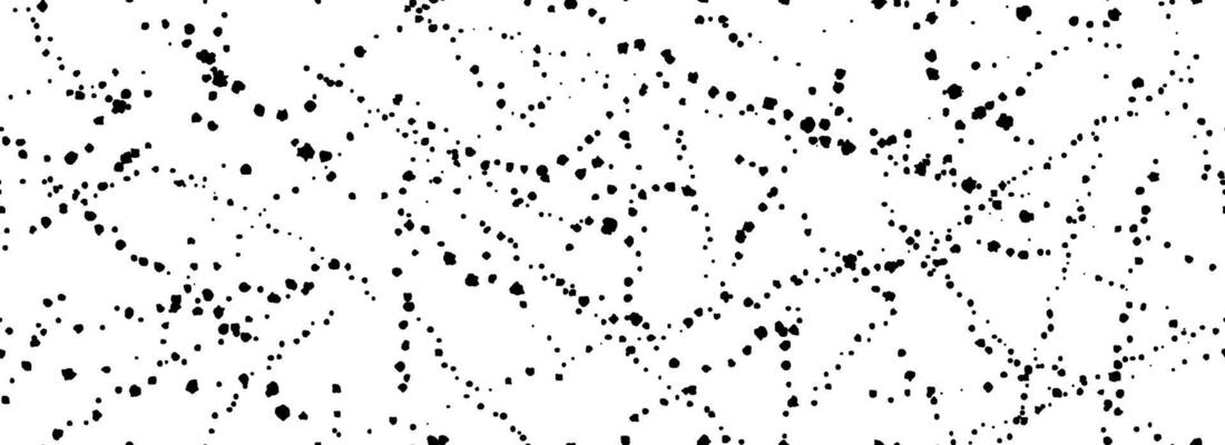 Seamless splashed dots background. Distressed sprinkled paint drops texture. Black grunge speckles grain wallpaper. Spatter watercolor repeated backdrop. Splattered dribbled particles print