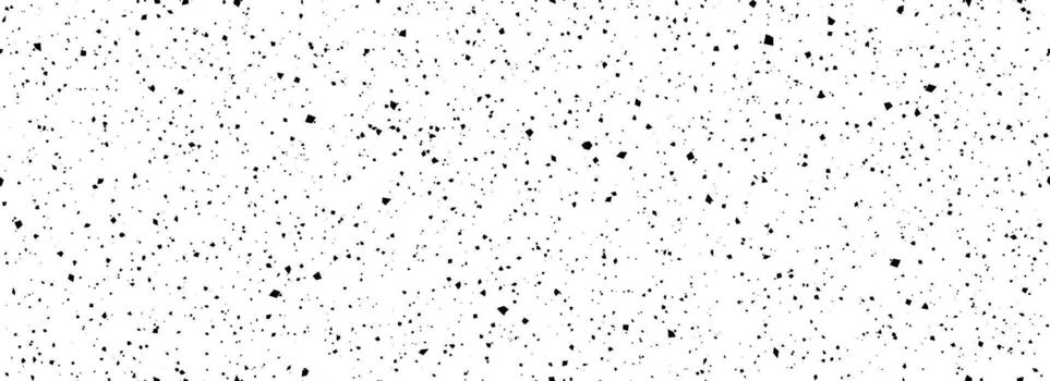 Black and white dirty dust dot seamless pattern. Grunge dripped splashed sprinkles, particles wallpaper. Small distressed noise grain repeated background. Random mottled gritty overlay texture. vector
