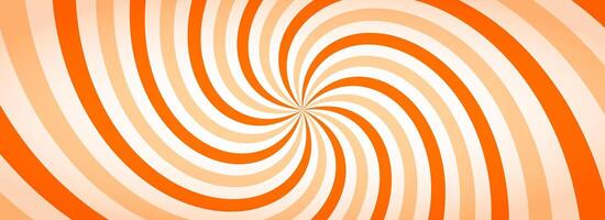 Caramel color sunburst background. Salted caramel ice cream sunbeam pattern. Orange nougat dessert wallpaper for template, banner, poster, flyer. Rotating cartoon candy rays and beams vector