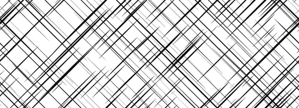 Black and white cross hatch seamless texture. Diagonal line repeating pattern surface. Rough sackcloth fabric background. Crosshatch linen canvas burlap overlay wallpaper. Textile backdrop vector