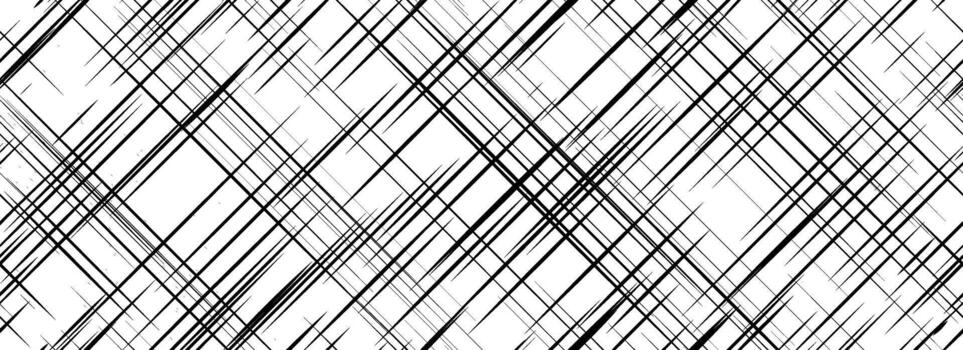 Black cross hatch seamless texture. Diagonal line repeated pattern surface. Rough sackcloth fabric background. Crosshatch linen canvas burlap overlay wallpaper. Textile backdrop vector