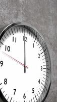 Classic Clock on Concrete Wall Pointing 12 O'clock video