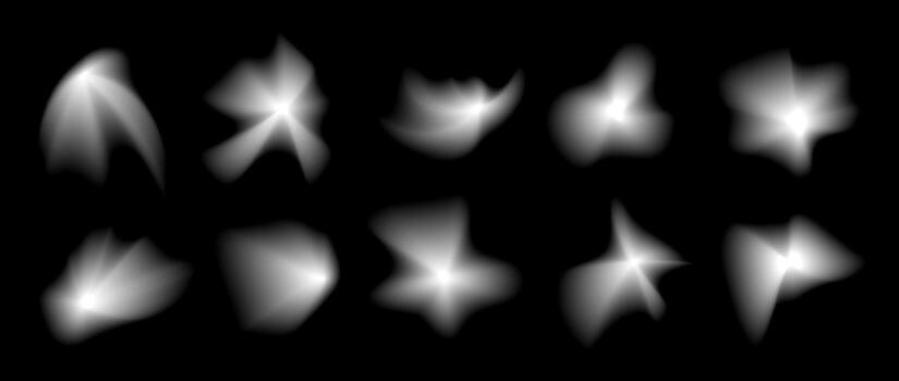 suave borroso degradado formar colocar. grunge borroso volador aura forma recopilación. desvanecimiento resumen elementos para póster, plantilla, insignia, pegatina, collage. ondulado irregular objetos paquete vector