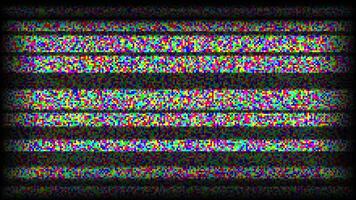 RGB TV static noise background. Glitch bw pixelated television screen. Lost or bad TV signal VHS with black stripes wallpaper. CRT screen with interferences or glitches. White noise grain vector