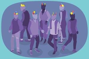 Colorful representations of creative individuals vector