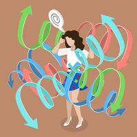 3D Isometric Flat Illustration of ADHD, Attention Deficit Hyperactivity Disorder vector