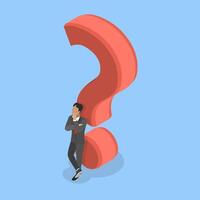 3D Isometric Flat Illustration of Thinking About a Solution, Problem-Solving Process vector