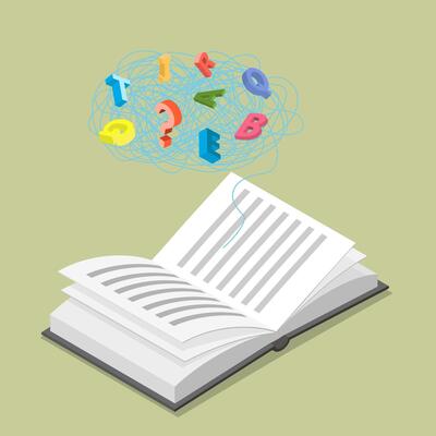 3D Isometric Flat Illustration of Dyslexia, Challenges In School, Learning Difficulties