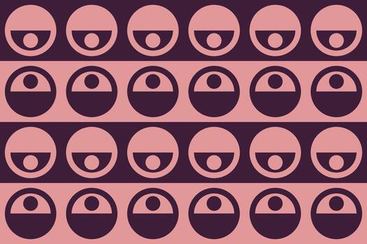 A pattern with circles and oval shapes on a pink background vector