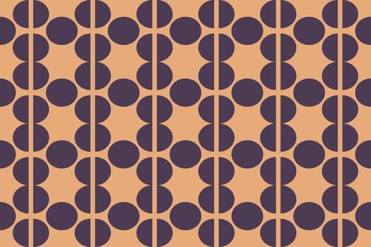 A pattern with circles and lines in purple and brown vector