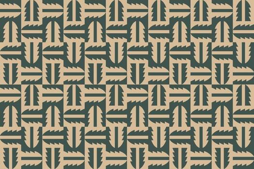 un modelo con geométrico formas en verde y bronceado vector