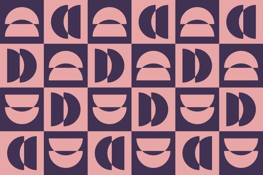 A pink and black pattern with a large number of shapes vector