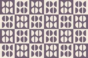 A pattern with circles and squares in purple and white vector