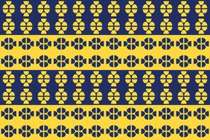 A blue and yellow pattern with flowers vector