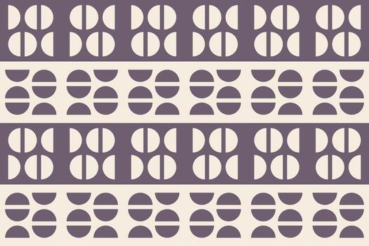 A purple and white pattern with circles and triangles vector