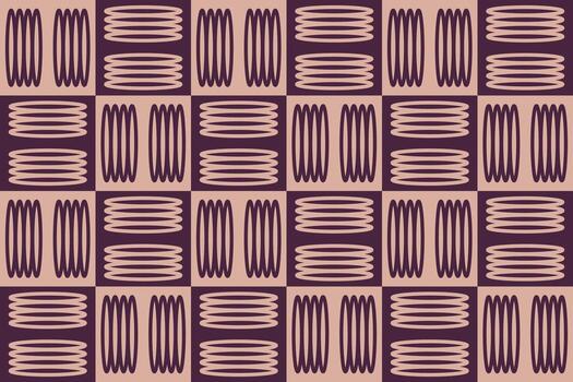 A pattern with circles and lines in purple and beige vector