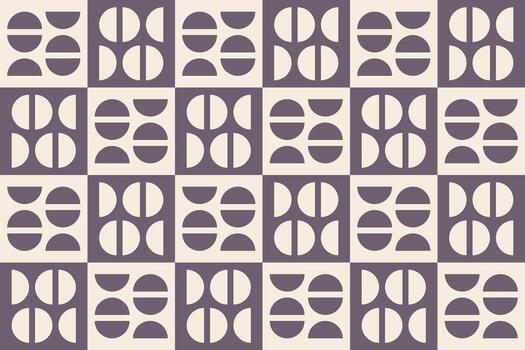 A pattern with circles and squares in purple vector