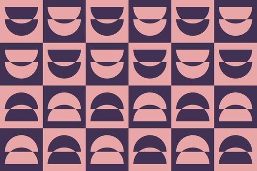 un rosado y negro a cuadros modelo con un circular forma vector