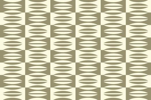 Circle pattern with a geometric design in beige and white vector