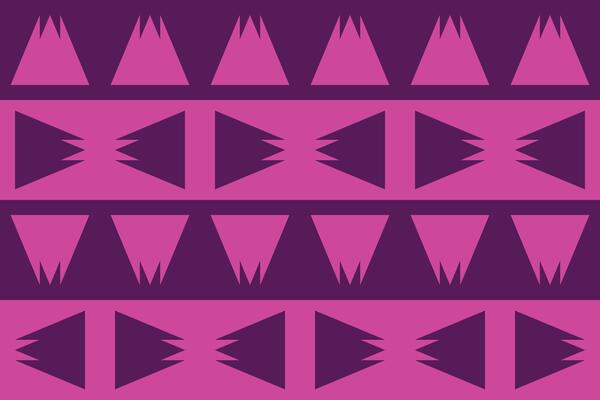 A purple and pink tribal pattern with triangles