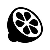 Half a Lemon or Lime Showing Inner Segments, Icon Style vector