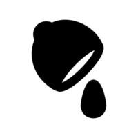Icon of a Drop of Liquid Falling from a Squeezed Citrus Fruit vector
