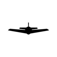 Flying wing stealth bomber aircraft front view silhouette vector